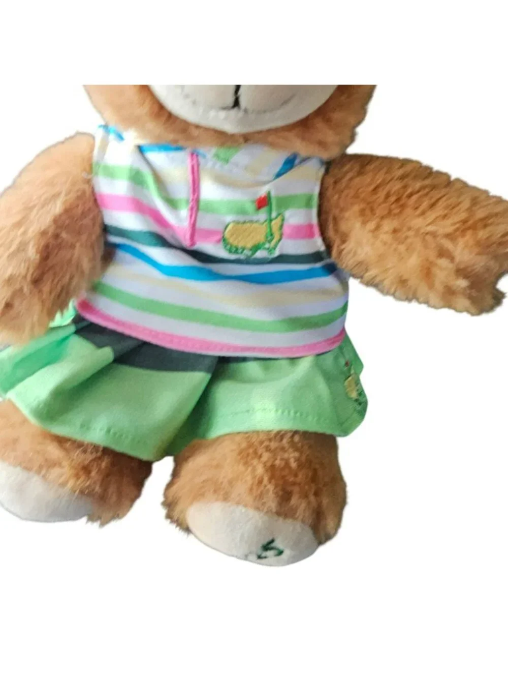 2025 Masters Golf Commemorative Bear With Pink Hat & Green Outfit - Plush 10
